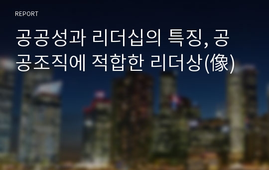 공공성과 리더십의 특징, 공공조직에 적합한 리더상(像)