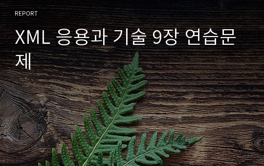 XML 응용과 기술 9장 연습문제