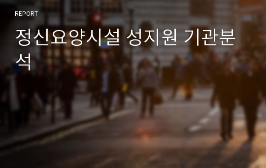 정신요양시설 성지원 기관분석