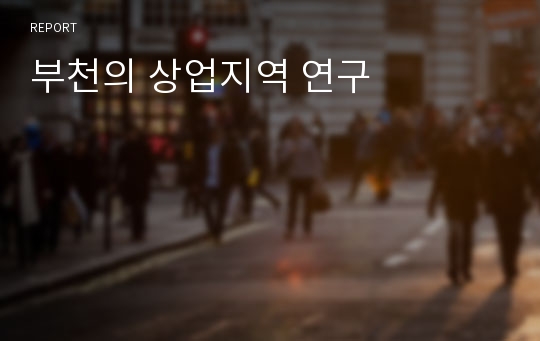 부천의 상업지역 연구