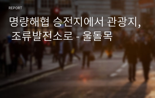 명량해협 승전지에서 관광지, 조류발전소로 - 울돌목