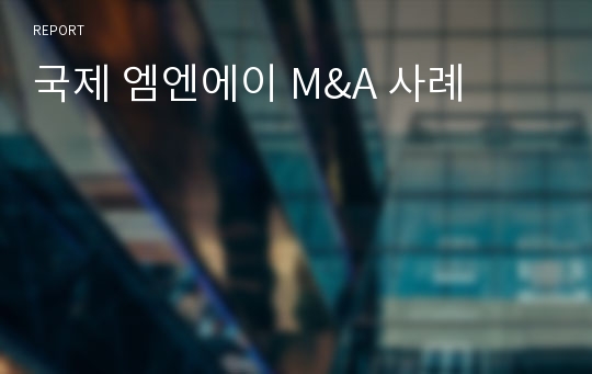 국제 엠엔에이 M&amp;A 사례