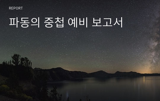 파동의 중첩 예비 보고서