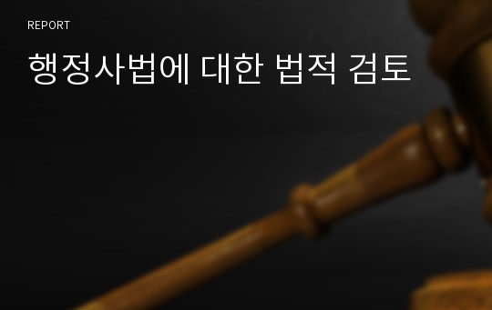 행정사법에 대한 법적 검토