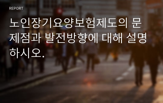 노인장기요양보험제도의 문제점과 발전방향에 대해 설명하시오.