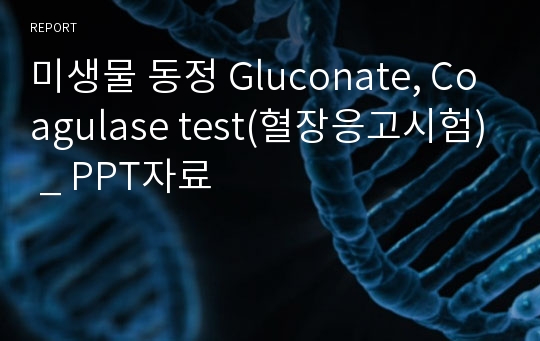미생물 동정 Gluconate, Coagulase test(혈장응고시험) _ PPT자료