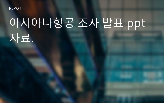 아시아나항공 조사 발표 ppt자료.