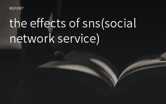 the effects of sns(social network service)