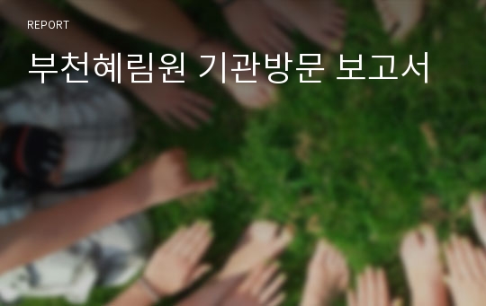 부천혜림원 기관방문 보고서