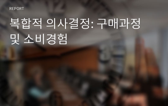 복합적 의사결정: 구매과정 및 소비경험