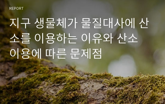 지구 생물체가 물질대사에 산소를 이용하는 이유와 산소 이용에 따른 문제점