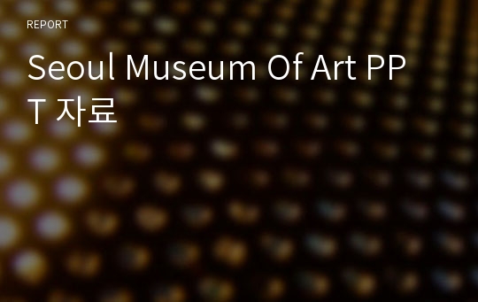 Seoul Museum Of Art PPT 자료