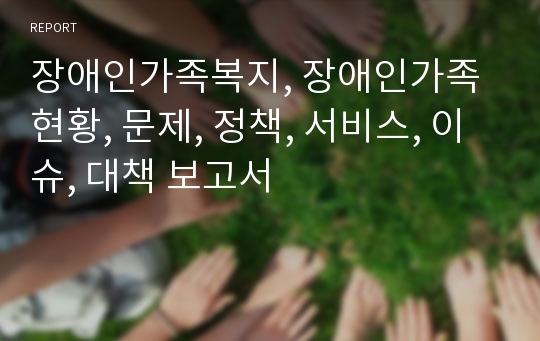 장애인가족복지, 장애인가족현황, 문제, 정책, 서비스, 이슈, 대책 보고서