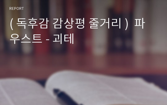 ( 독후감 감상평 줄거리 )  파우스트 - 괴테