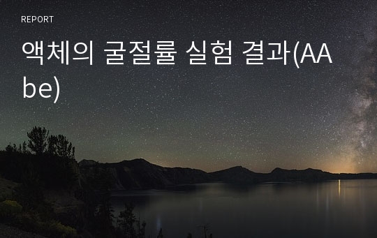 액체의 굴절률 실험 결과(AAbe)