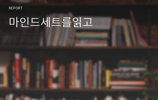 마인드세트를읽고