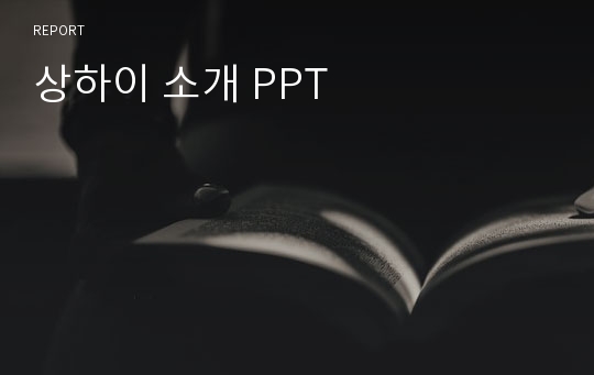 상하이 소개 PPT