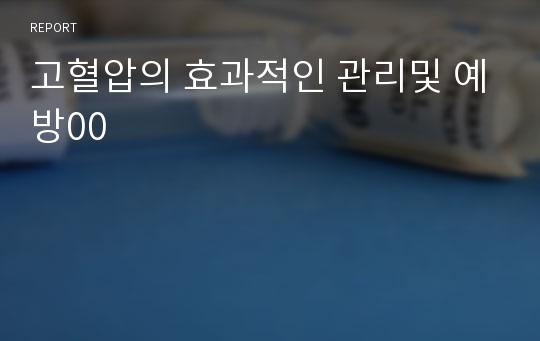 고혈압의 효과적인 관리및 예방00