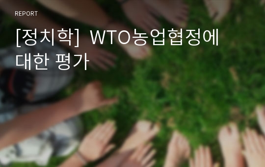[정치학]  WTO농업협정에 대한 평가
