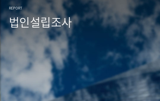 법인설립조사