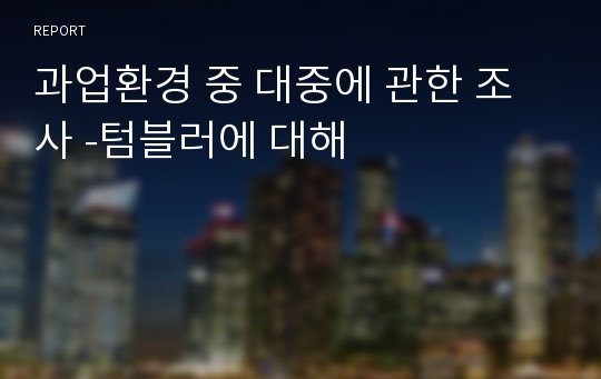 과업환경 중 대중에 관한 조사 -텀블러에 대해