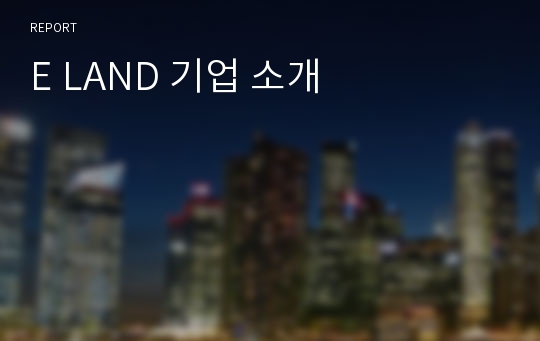 E LAND 기업 소개