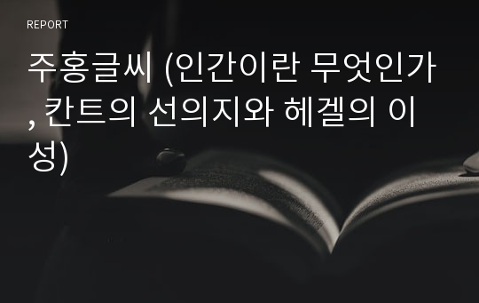 주홍글씨 (인간이란 무엇인가, 칸트의 선의지와 헤겔의 이성)