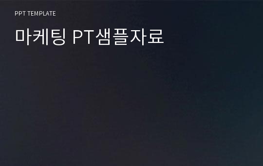 마케팅 PT샘플자료