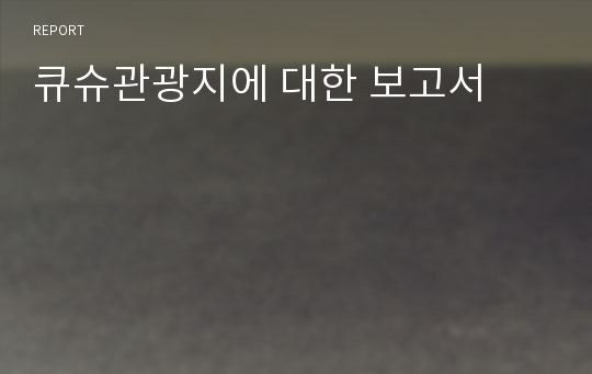 큐슈관광지에 대한 보고서