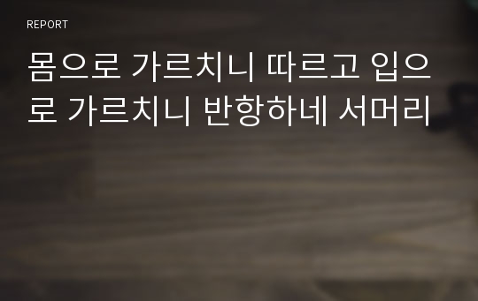 몸으로 가르치니 따르고 입으로 가르치니 반항하네 서머리