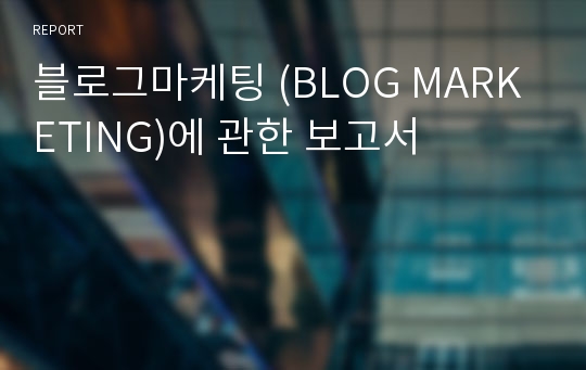 블로그마케팅 (BLOG MARKETING)에 관한 보고서