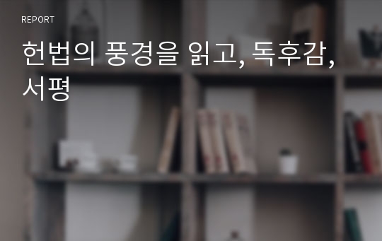 헌법의 풍경을 읽고, 독후감, 서평