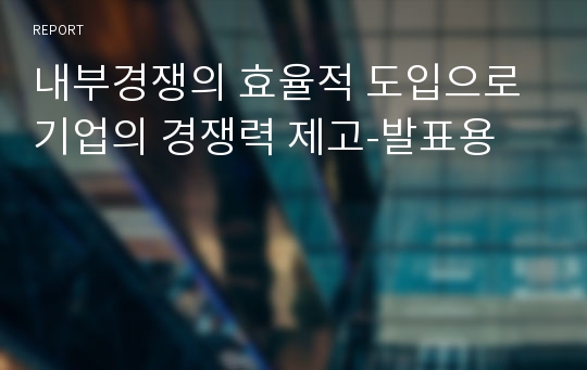 내부경쟁의 효율적 도입으로 기업의 경쟁력 제고-발표용