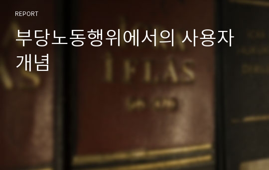 부당노동행위에서의 사용자개념