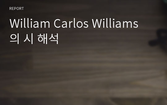William Carlos Williams의 시 해석