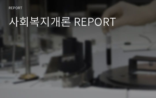 사회복지개론 REPORT