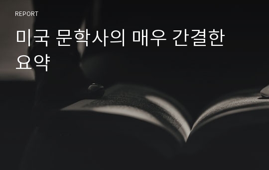 미국 문학사의 매우 간결한 요약