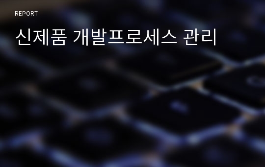 신제품 개발프로세스 관리