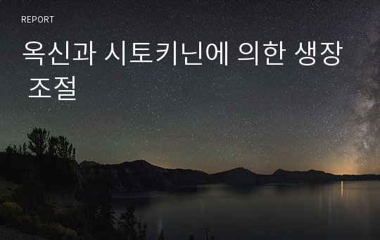 옥신과 시토키닌에 의한 생장 조절