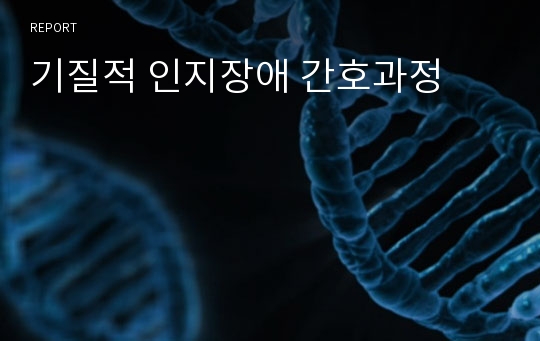 기질적 인지장애 간호과정