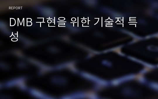 DMB 구현을 위한 기술적 특성