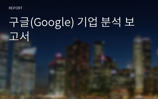 구글(Google) 기업 분석 보고서