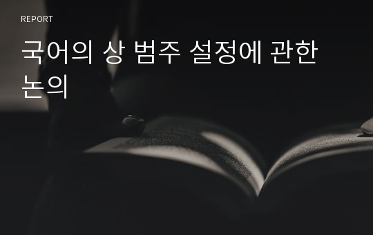 국어의 상 범주 설정에 관한 논의