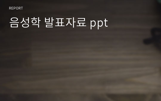 음성학 발표자료 ppt