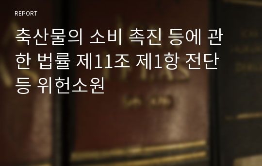 축산물의 소비 촉진 등에 관한 법률 제11조 제1항 전단 등 위헌소원