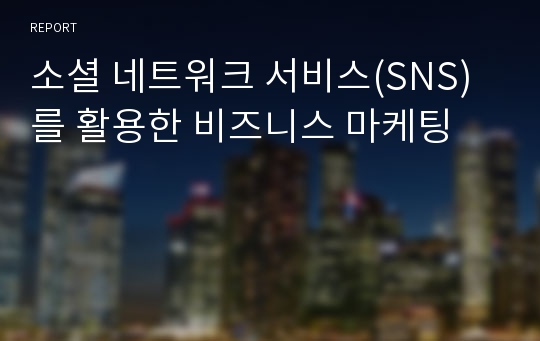 소셜 네트워크 서비스(SNS)를 활용한 비즈니스 마케팅