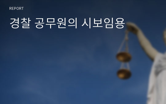 경찰 공무원의 시보임용