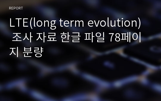 LTE(long term evolution) 조사 자료 한글 파일 78페이지 분량