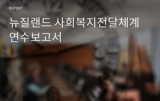 뉴질랜드 사회복지전달체계 연수보고서