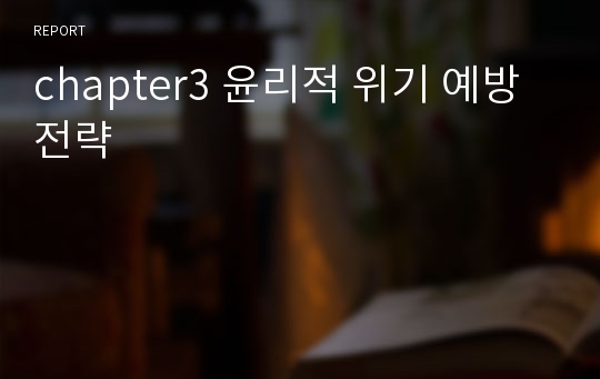 chapter3 윤리적 위기 예방 전략